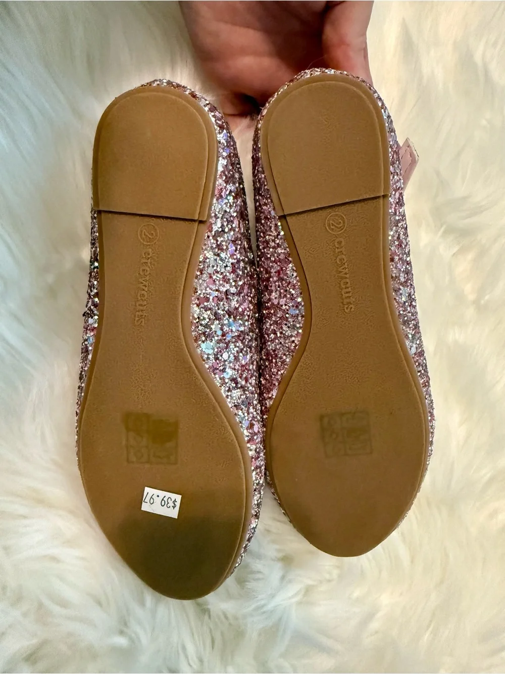J. Crew Girls' Pink Glitter Mary Jane Shoes Size K2